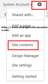 SharePoint Site Contents