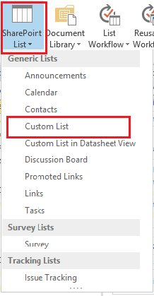 Custom List using SharePoint Designer