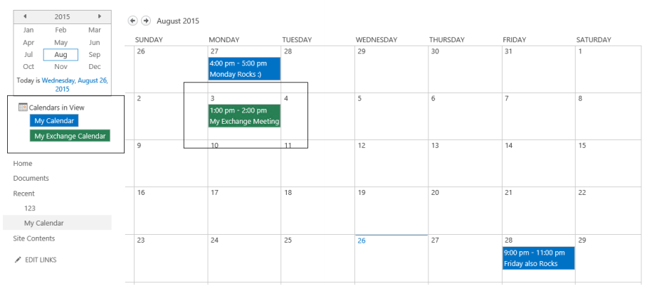 Calendar Overlay with Exchange